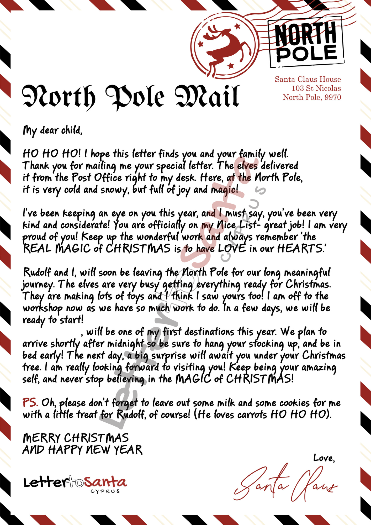 SANTA'S LETTER & CERTIFICATE OF GOOD BEHAVIOUR